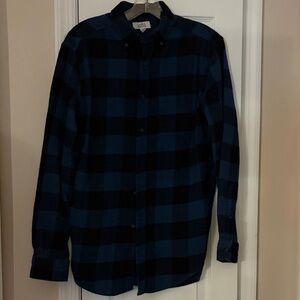Croft & Barrow Flannel Navy and Black Plaid Shirt